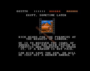 une photo d'Ã©cran de Rick Dangerous sur Commodore Amiga